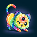 Psychedelic Cat - Adult & Kids T-Shirts, Sweatshirts & Hoodies apparel design preview 1