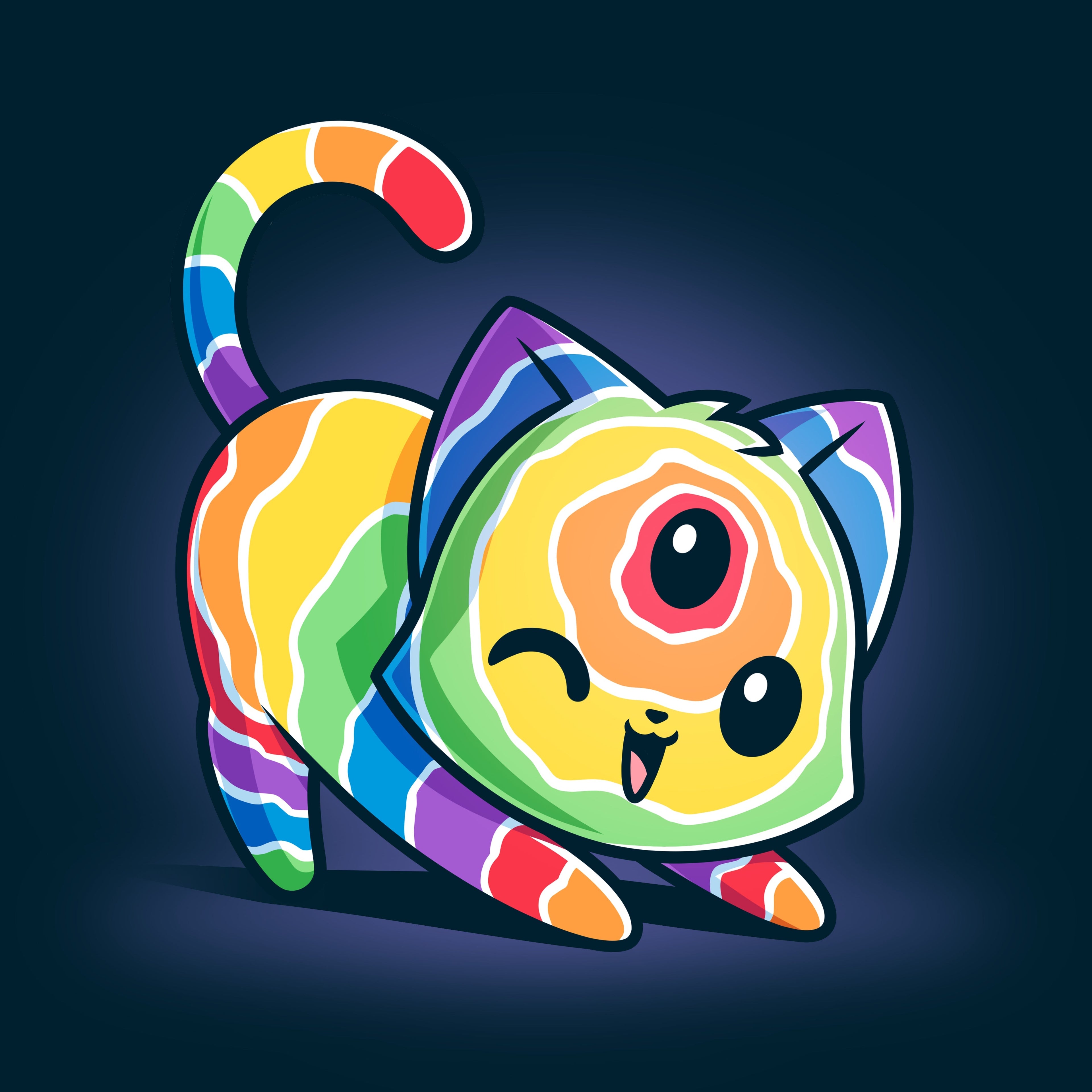 Psychedelic Cat - Adult & Kids T-Shirts, Sweatshirts & Hoodies apparel design preview 1