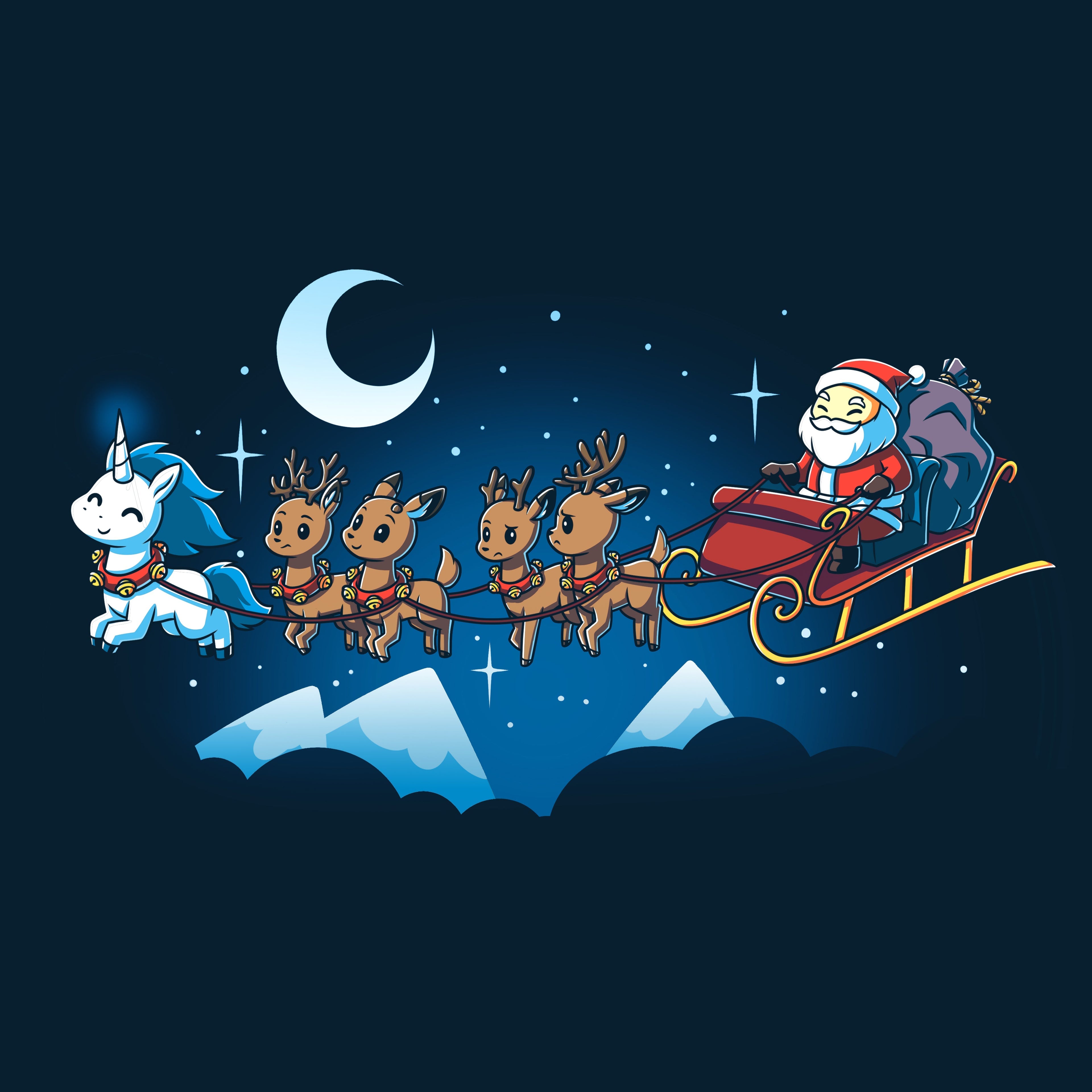 Santa's Favorite Unicorn - Adult & Kids T-Shirts, Sweatshirts & Hoodies apparel design preview 1