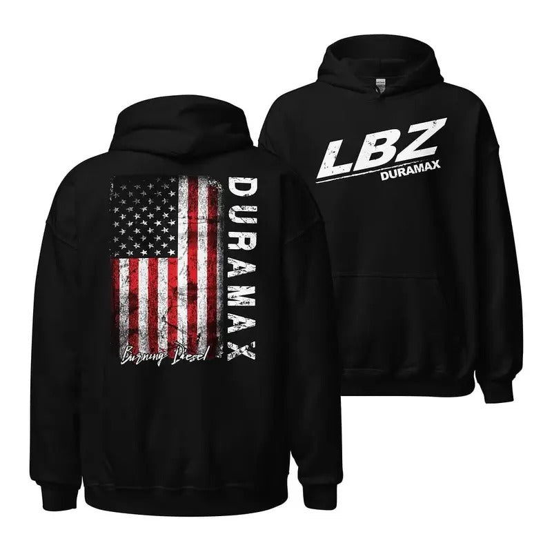 LBZ Duramax Diesel Truck American Flag Cotton - Adult & Kids T-Shirts, Sweatshirts & Hoodies apparel design preview 1