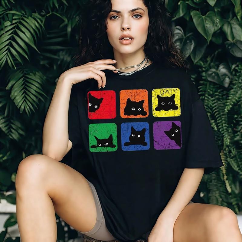 LGBT Ally Cat Pride Parade Purride Flag Lover Rainbow - Adult & Kids T-Shirts, Sweatshirts & Hoodies apparel design preview 1
