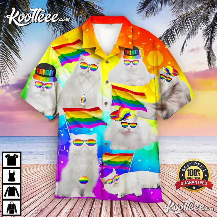 LGBT Happy Cats Pride Month Aloha Hawaiian - Adult & Kids T-Shirts, Sweatshirts & Hoodies apparel design preview 1