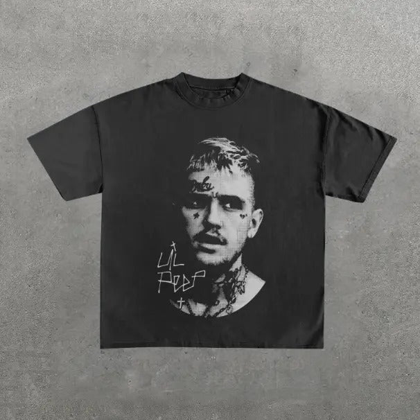 LIL PEEP Vintage Music Rap Hip Hop R&B Pop Y2k - Adult & Kids T-Shirts, Sweatshirts & Hoodies apparel design preview 1