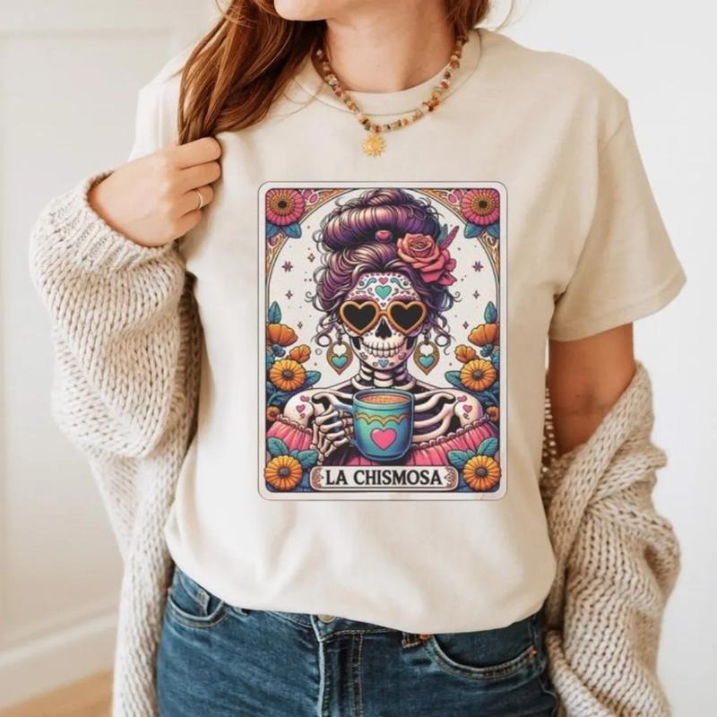 La Chismosa Loterí Tarot Card Mexican Spanish Catrina - Adult & Kids T-Shirts, Sweatshirts & Hoodies apparel design preview 1