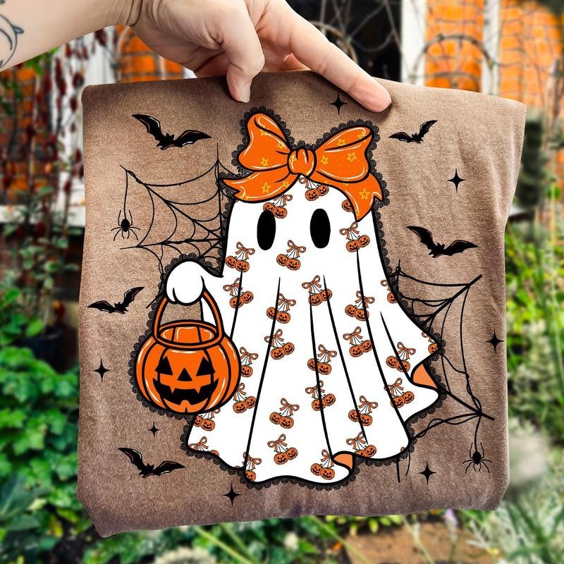 Lace Ghost Coquette Halloween Girly Lacey Png Spooky - Adult & Kids T-Shirts, Sweatshirts & Hoodies apparel design preview 1