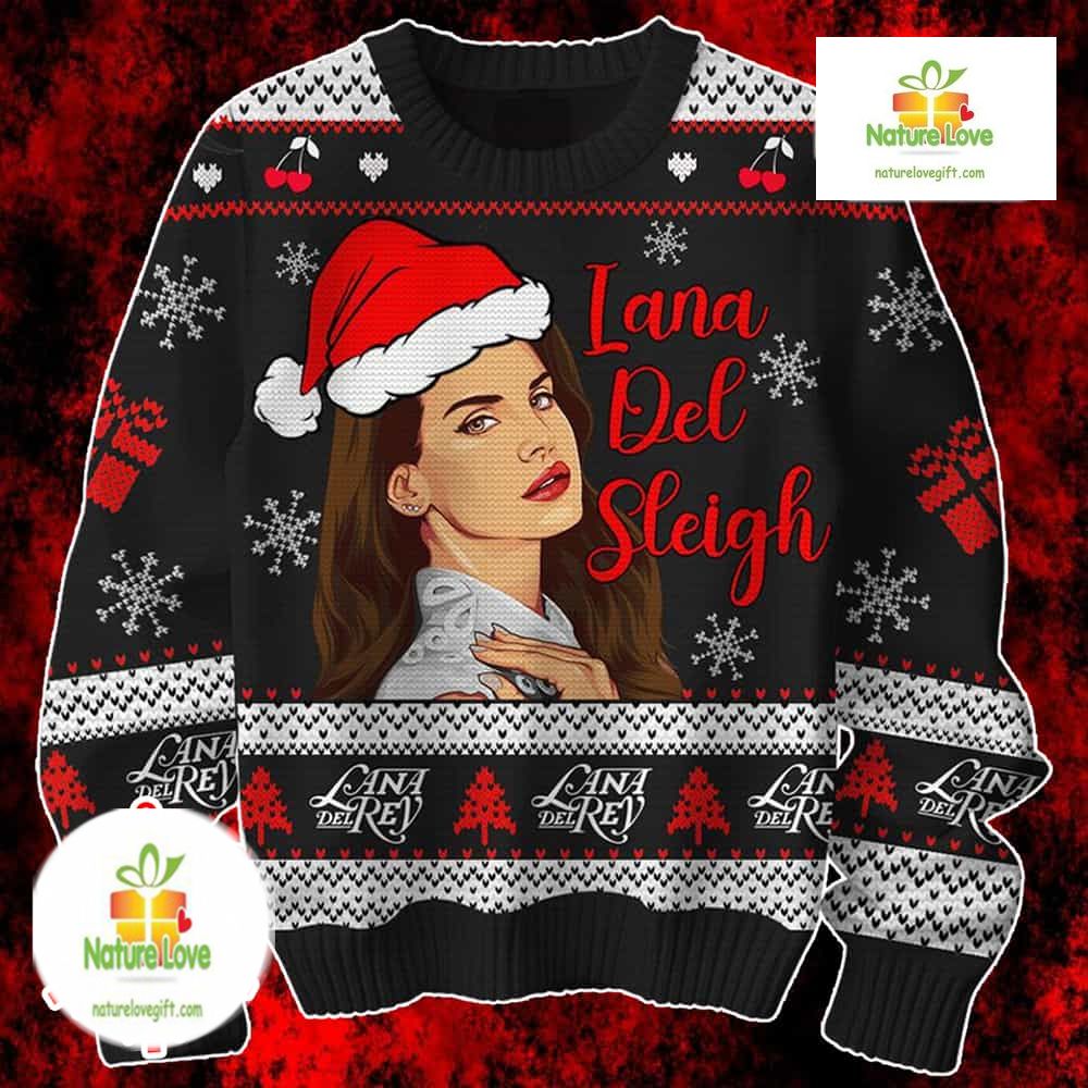 Lana Del Rey Holiday Knit Santa Snowflake Ugly Christmas Sweater - Holiday Gift product image