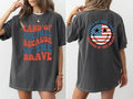Land Free Because Brave America Patriotic - Adult & Kids T-Shirts, Sweatshirts & Hoodies apparel design preview 1