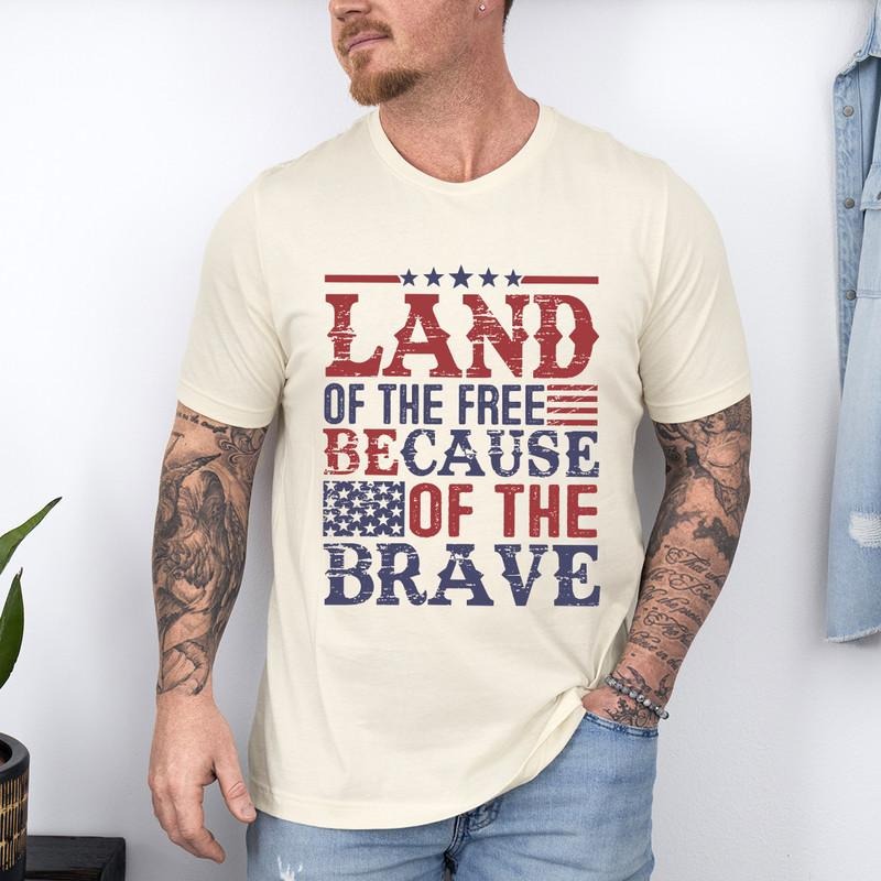 Land Free Because My Daddy Is Brave Dad Father - Adult & Kids T-Shirts, Sweatshirts & Hoodies apparel design preview 1