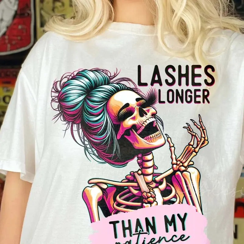 Lashes Longer Than My Patience Funny Best Selling - Adult & Kids T-Shirts, Sweatshirts & Hoodies apparel design preview 1