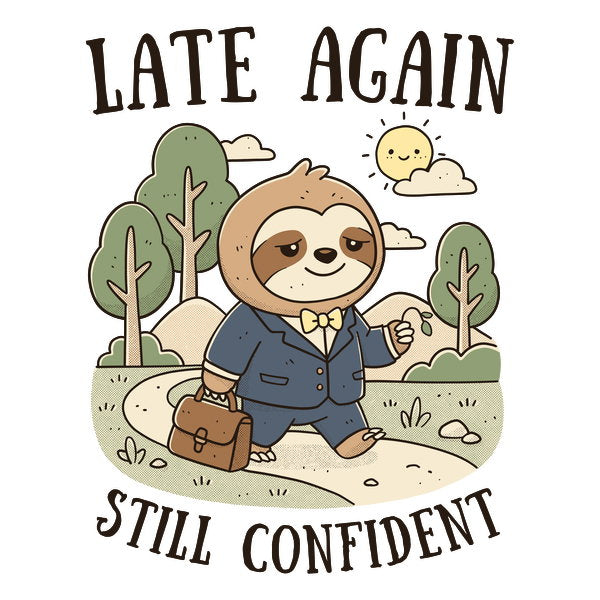 Late Again Still Confident - Adult & Kids T-Shirts, Sweatshirts & Hoodies apparel design preview 1