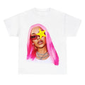 Latto Pink Hair Yellow Star Cotton Fabric - Adult & Kids T-Shirts, Sweatshirts & Hoodies apparel design preview 1