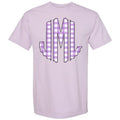 Lavender Gingham Monogram Comfort Colors 'NLB' - Adult & Kids T-Shirts, Sweatshirts & Hoodies apparel design preview 1