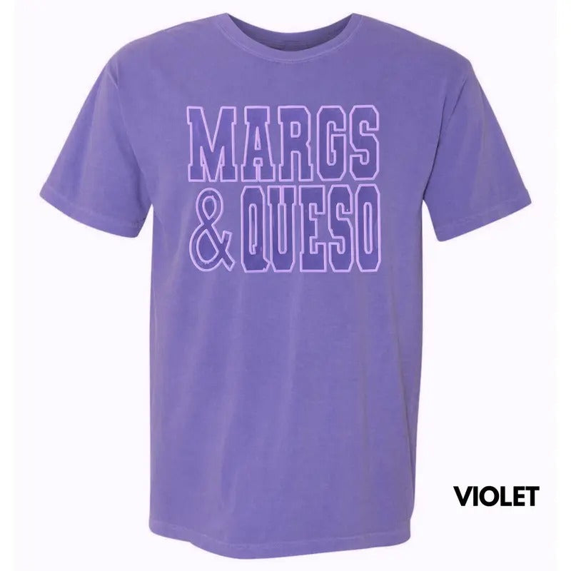 Lavender Margs Queso Puff Comfort Colors - Adult & Kids T-Shirts, Sweatshirts & Hoodies apparel design preview 1