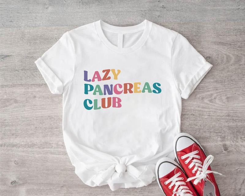 Lazy Pancreas Club Type 1 Diabetes Fighter Awareness - Adult & Kids T-Shirts, Sweatshirts & Hoodies apparel design preview 1