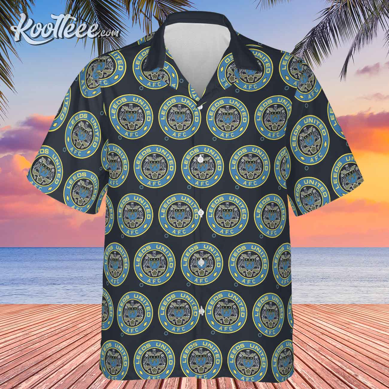 Leeds United Badge Hawaiian - Adult & Kids T-Shirts, Sweatshirts & Hoodies apparel design preview 1
