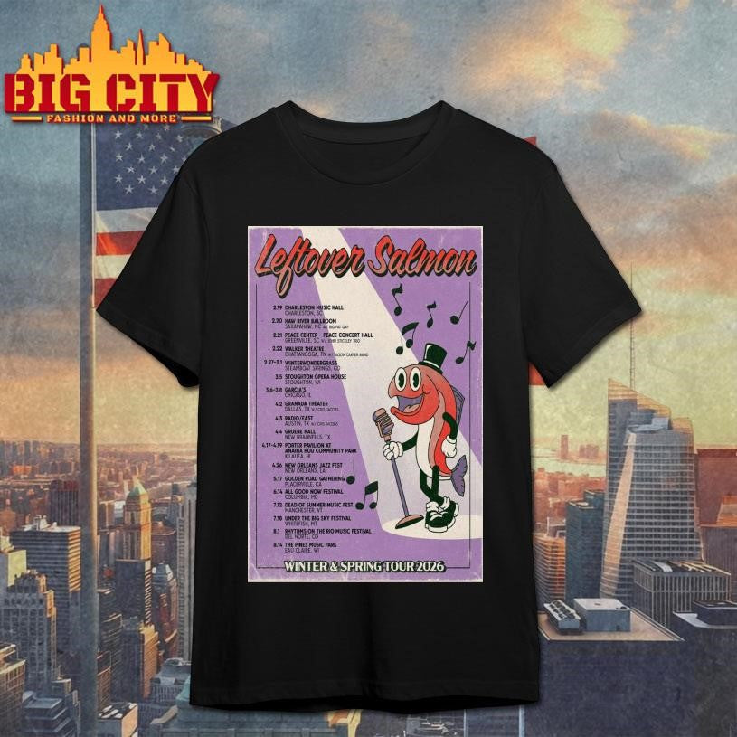 Leftover Salmon Winter &amp; Spring Tour 2026 Poster - Adult & Kids T-Shirts, Sweatshirts & Hoodies apparel design preview 1