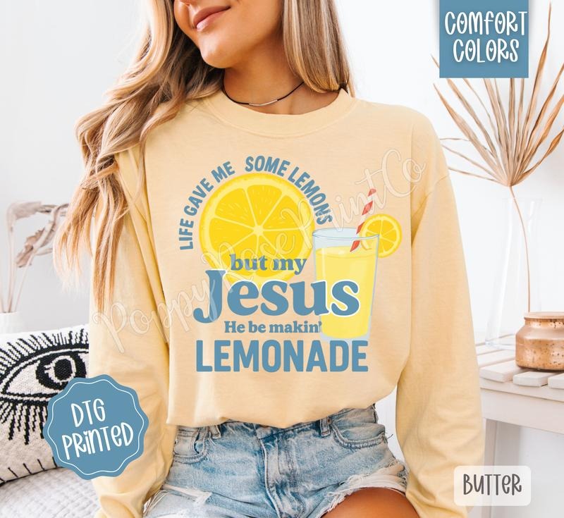 Lemonade Comfort Colors Cute Religious - Adult & Kids T-Shirts, Sweatshirts & Hoodies apparel design preview 1