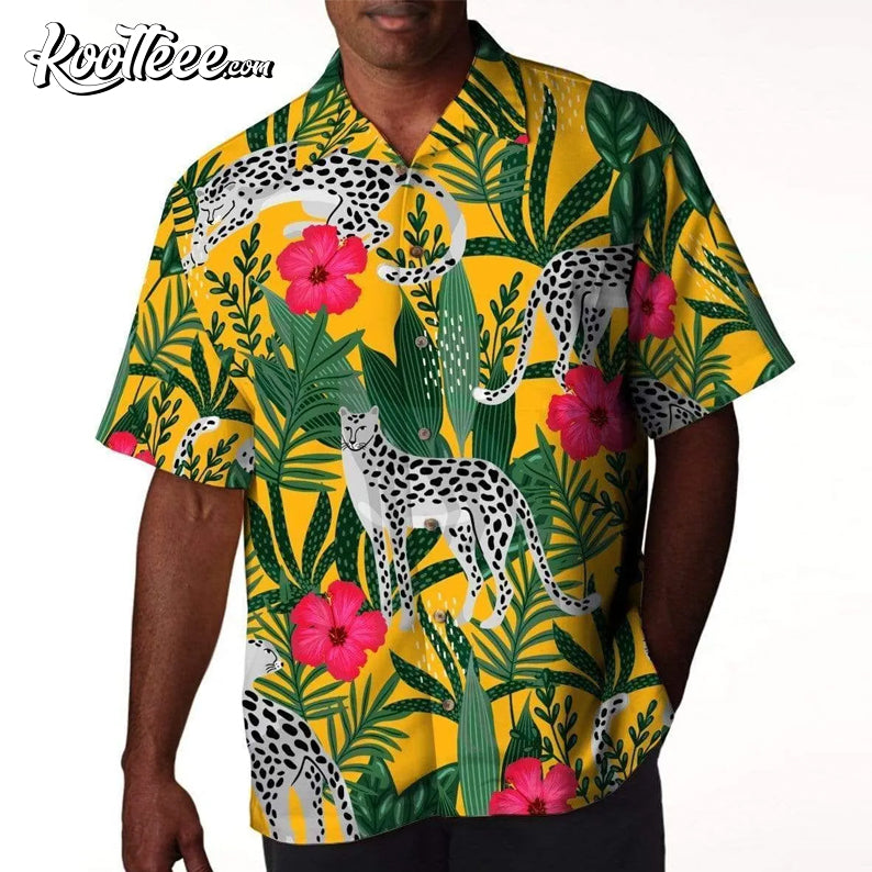 Leopard African Floral Pattern Flowers Tropical - Adult & Kids T-Shirts, Sweatshirts & Hoodies apparel design preview 1