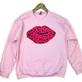 Leopard Lips Chenille Patch LIGHT PINK - Adult & Kids T-Shirts, Sweatshirts & Hoodies apparel design preview 1