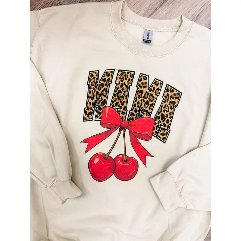 Leopard Mama Cherries Top - Adult & Kids T-Shirts, Sweatshirts & Hoodies apparel design preview 1