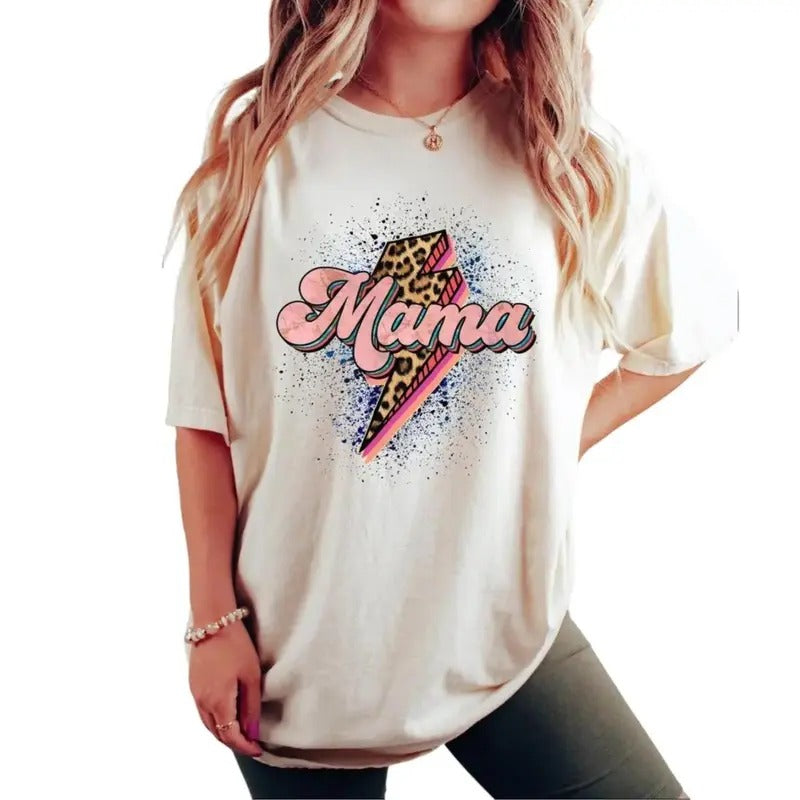 Leopard Print Mama Vintage Momlife New Mom Womenswear - Adult & Kids T-Shirts, Sweatshirts & Hoodies apparel design preview 1