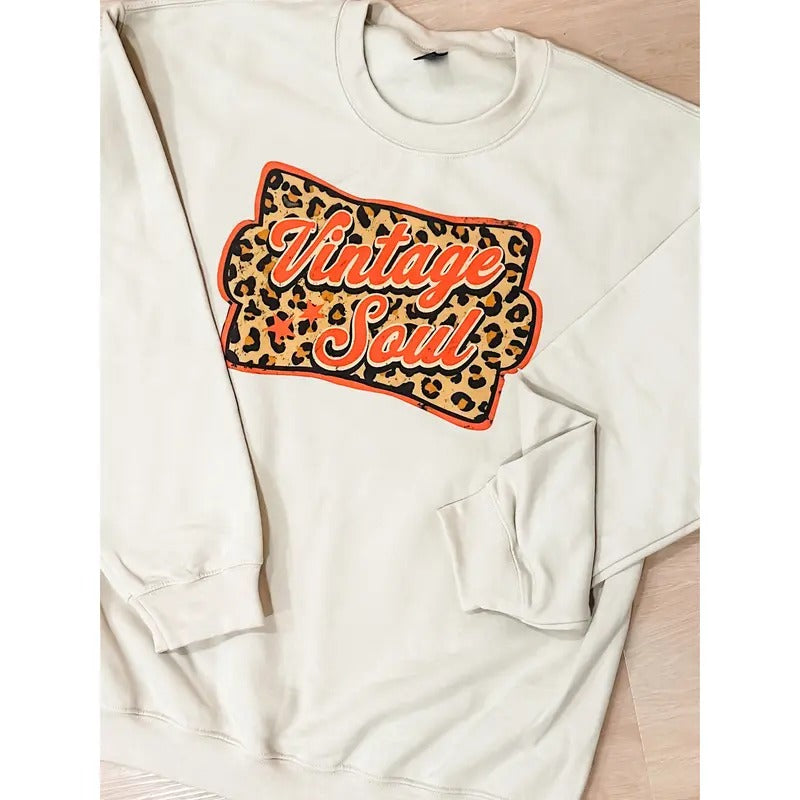 Leopard Vintage Soul Top - Adult & Kids T-Shirts, Sweatshirts & Hoodies apparel design preview 1