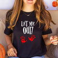 Let Me Out Halloween Maternity Spooky Pregnancy - Adult & Kids T-Shirts, Sweatshirts & Hoodies apparel design preview 1