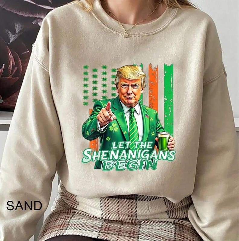 Let Shenanigans Begin Trump St Patrick'S Day - Adult & Kids T-Shirts, Sweatshirts & Hoodies apparel design preview 1