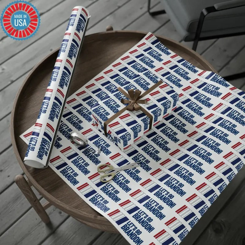 Let'S GO Brandon Racing USA Wrapping Paper Trump - Adult & Kids T-Shirts, Sweatshirts & Hoodies apparel design preview 1