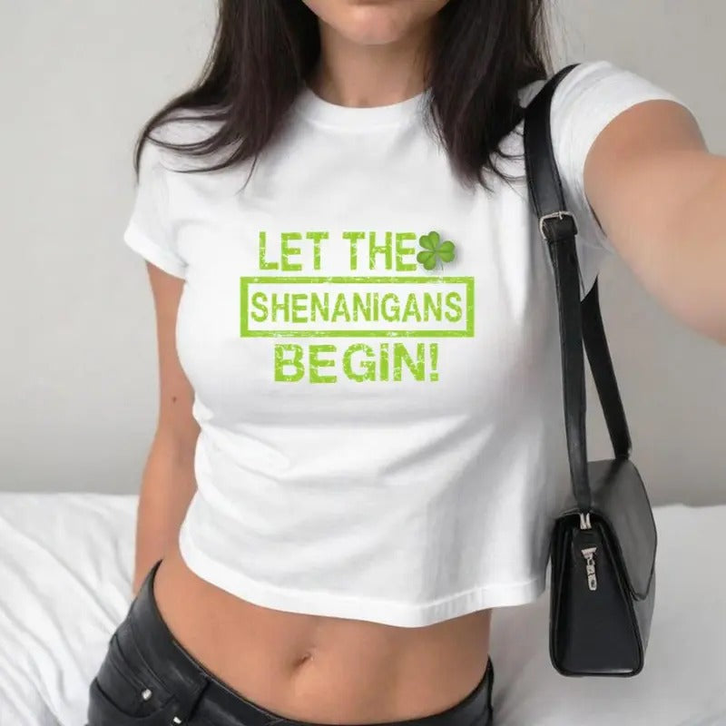 Let Shenanigans Begin Saint Patrick'S Day Baby Y2K - Adult & Kids T-Shirts, Sweatshirts & Hoodies apparel design preview 1