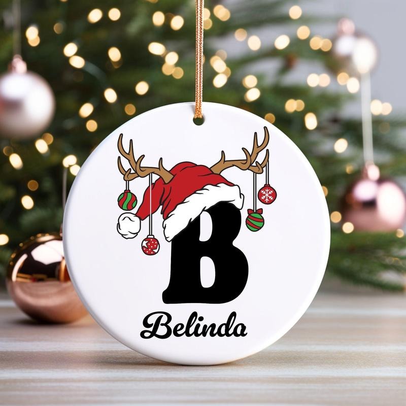 Letter Name Ornament 2024 Family Custom Initial - Adult & Kids T-Shirts, Sweatshirts & Hoodies apparel design preview 1