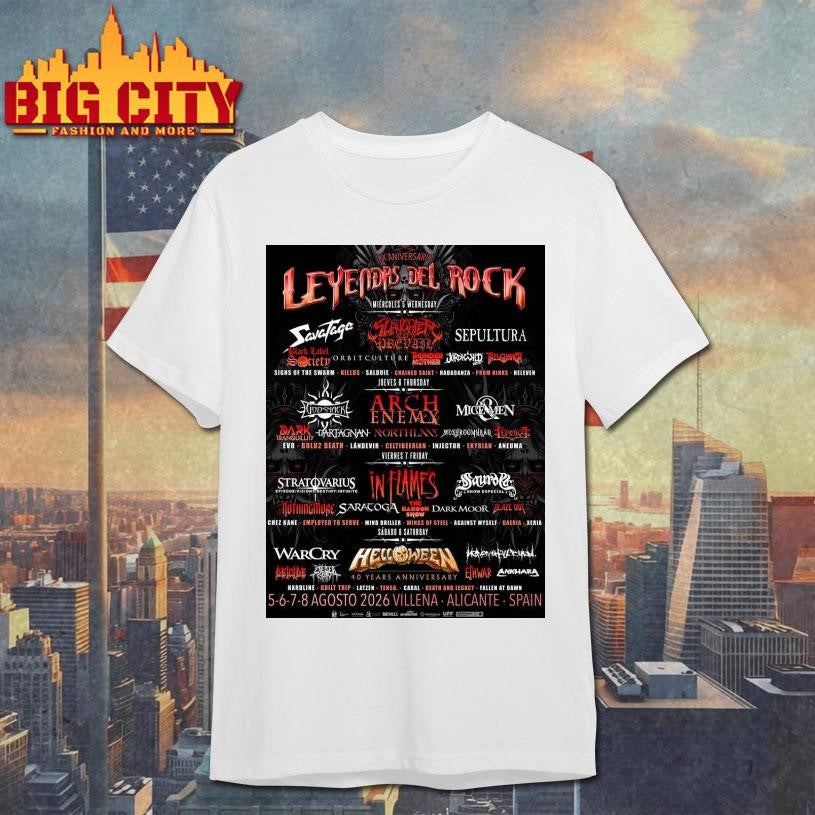 Leyendas Del Rock 2026 20Th Anniversary Full Lineup - Adult & Kids T-Shirts, Sweatshirts & Hoodies apparel design preview 1