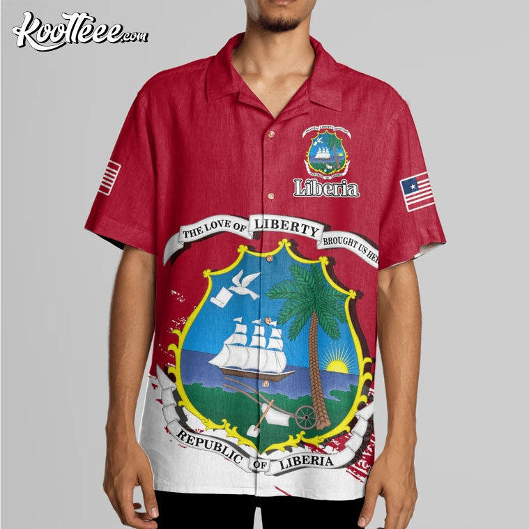 Liberia Coat Of Arms Custom Hawaiian - Adult & Kids T-Shirts, Sweatshirts & Hoodies apparel design preview 1