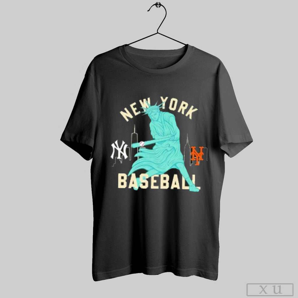 Liberty Of Statue New York Baseball Yankees X Mets - Adult & Kids T-Shirts, Sweatshirts & Hoodies apparel design preview 1