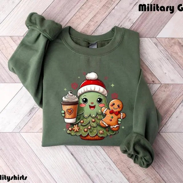 Limited Adorable Tree Gingerbread Kawaii Cozy Winter - Adult & Kids T-Shirts, Sweatshirts & Hoodies apparel design preview 1