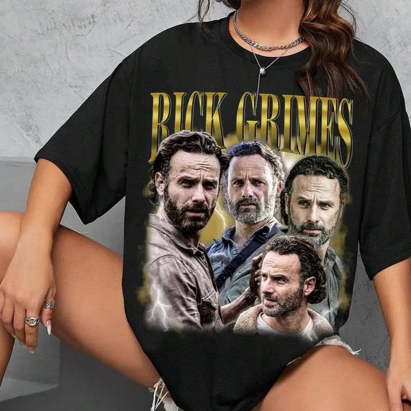 Limited Rick Grimes Vintage Man Top Womenswear - Adult & Kids T-Shirts, Sweatshirts & Hoodies apparel design preview 1