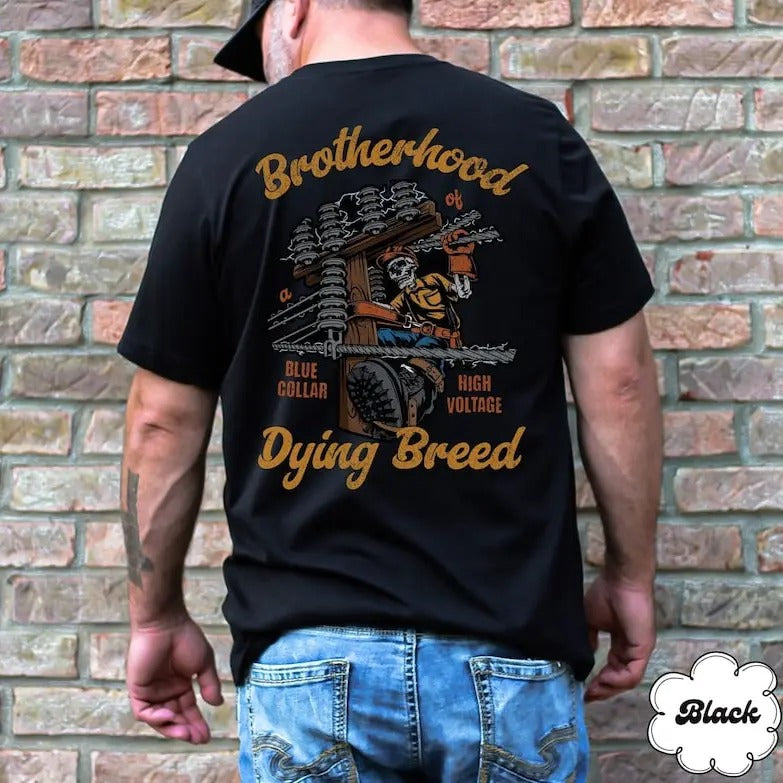 Lineman Blue Collar Decal - Adult & Kids T-Shirts, Sweatshirts & Hoodies apparel design preview 1