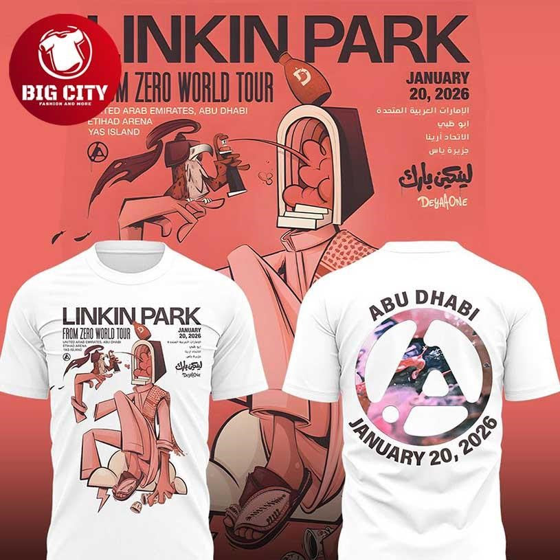 Linkin Park 2026 From Zero World Tour Abu Dhabi Two - Adult & Kids T-Shirts, Sweatshirts & Hoodies apparel design preview 1