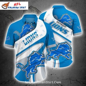 Lions Hawaiian Bold White And Blue Logo Design - Adult & Kids T-Shirts, Sweatshirts & Hoodies apparel design preview 1