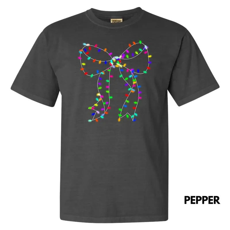 Lit Bulb Bow Comfort Colors 'NLB' - Adult & Kids T-Shirts, Sweatshirts & Hoodies apparel design preview 1
