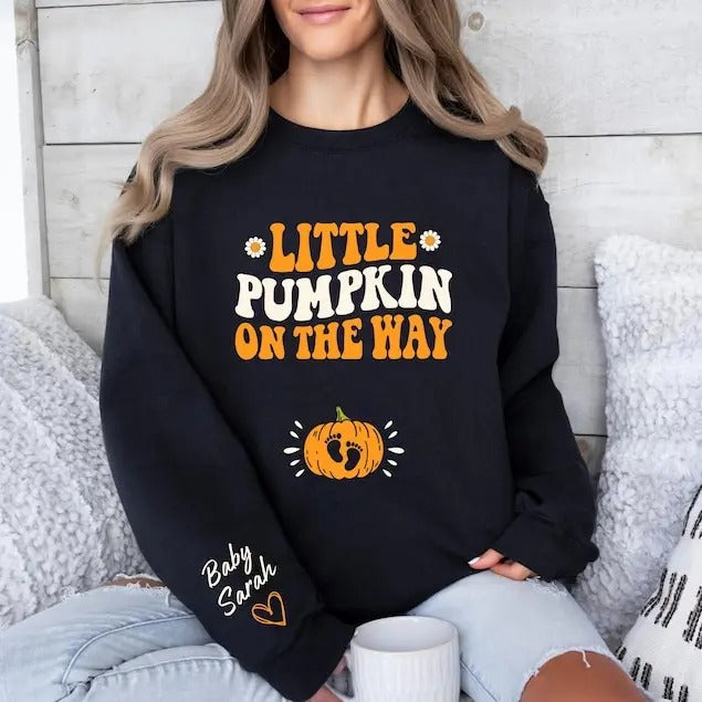 Little Pumpkin Way Custom Fall Mama Pregnancy - Adult & Kids T-Shirts, Sweatshirts & Hoodies apparel design preview 1