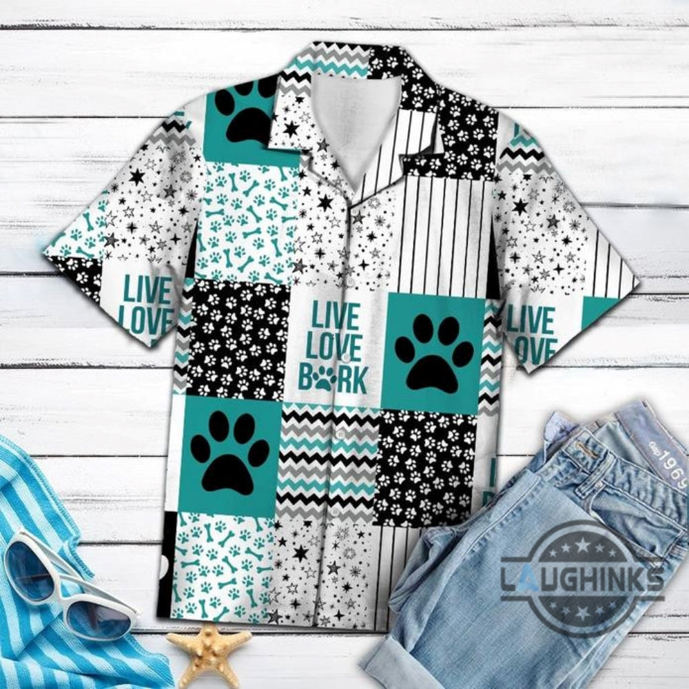 Live Love Bark Dog Tropical Hawaiian 131 Aloha Hawaii - Adult & Kids T-Shirts, Sweatshirts & Hoodies apparel design preview 1
