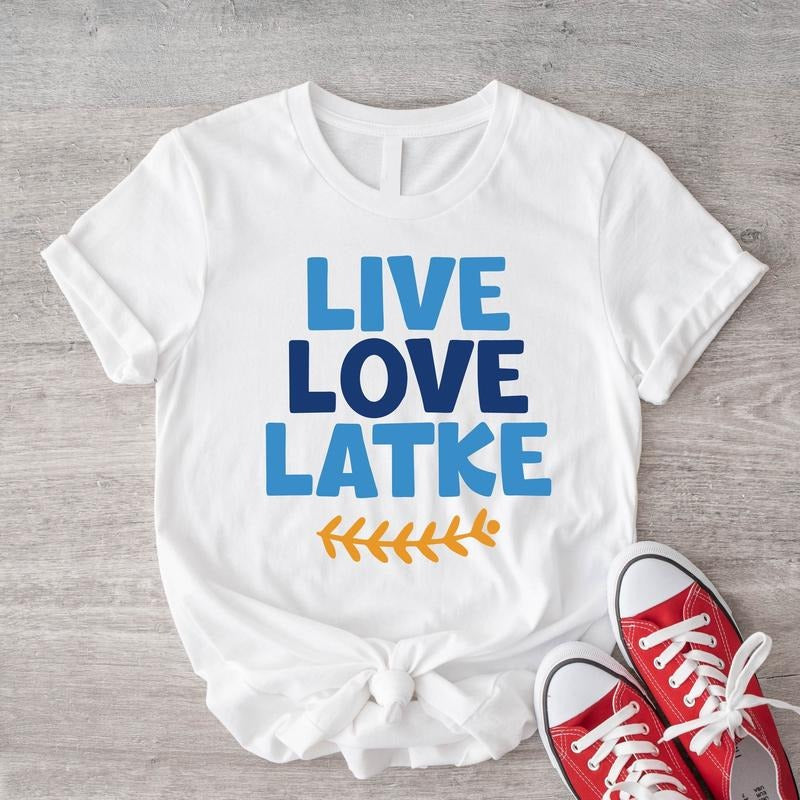 Live Love Latke Funny Hanukkah Jewish Religious - Adult & Kids T-Shirts, Sweatshirts & Hoodies apparel design preview 1