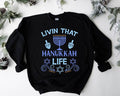 Livin' That Hanukkah Life Jewish Religious Menorah - Adult & Kids T-Shirts, Sweatshirts & Hoodies apparel design preview 1