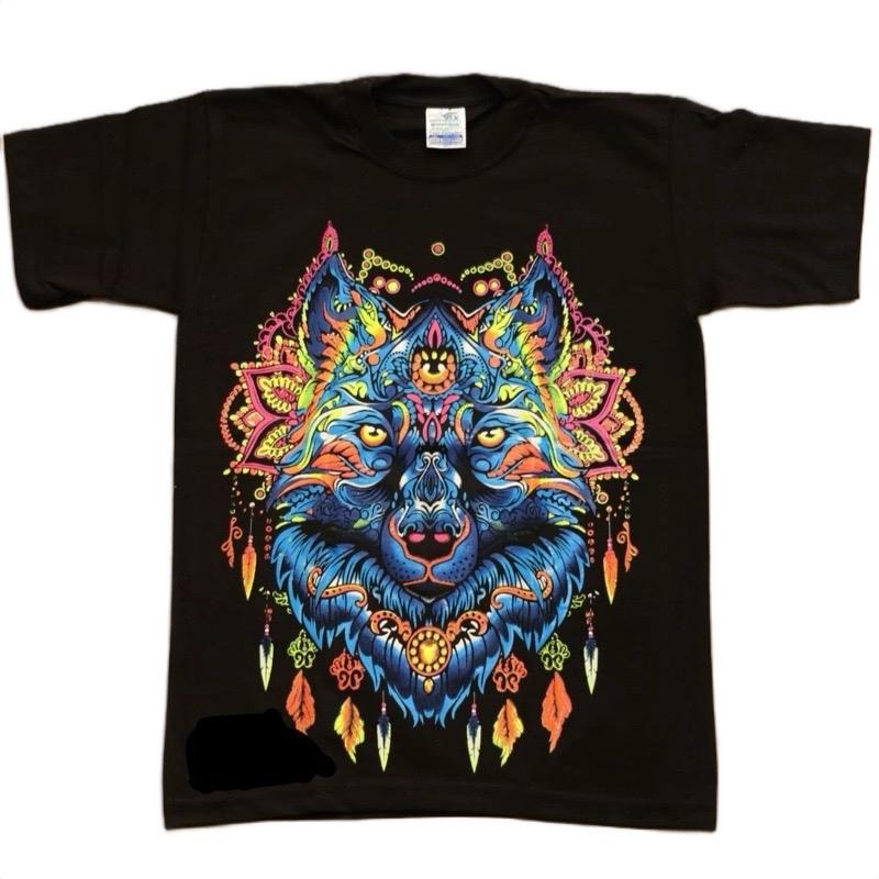 Lobo Azul Size Small. Talla S Black Cotton Wolf - Adult & Kids T-Shirts, Sweatshirts & Hoodies apparel design preview 1