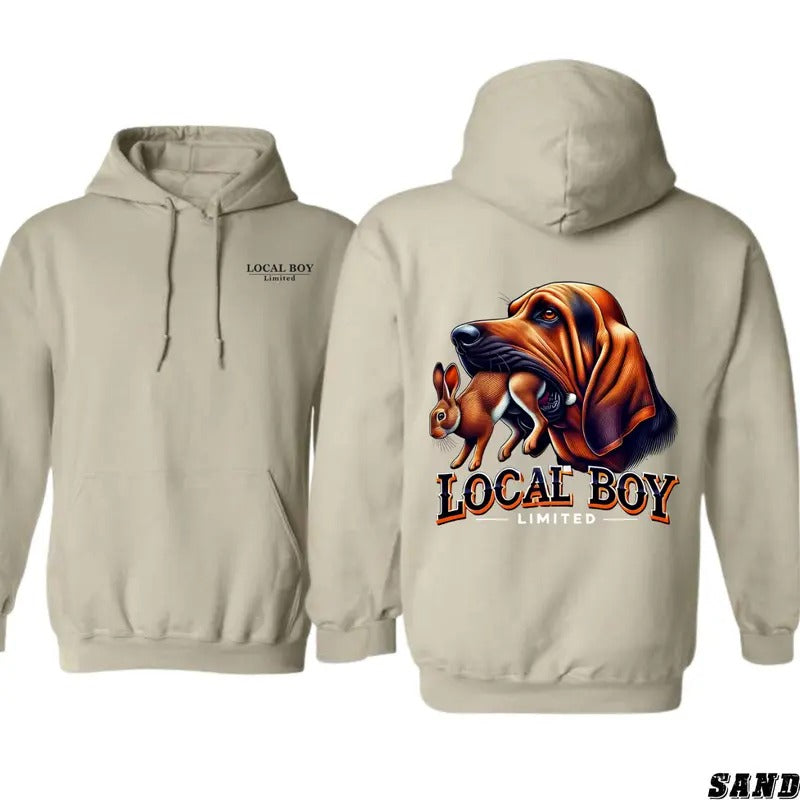 Local Boy Hunting Hound Rabbit Tracker Outdoor - Adult & Kids T-Shirts, Sweatshirts & Hoodies apparel design preview 1