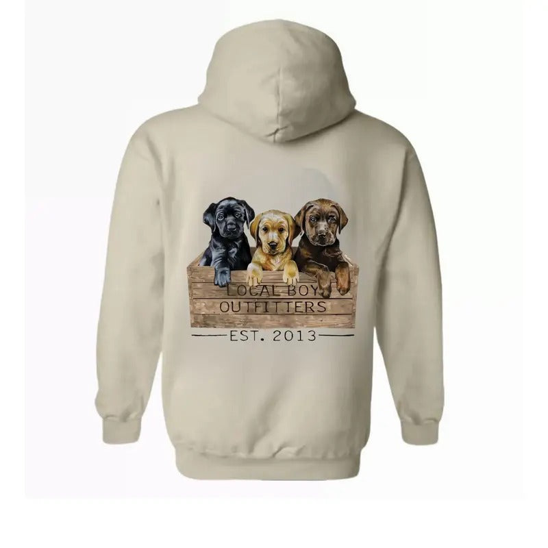 Local Boy Outfitters Adorable Labrador Puppies Crate - Adult & Kids T-Shirts, Sweatshirts & Hoodies apparel design preview 1