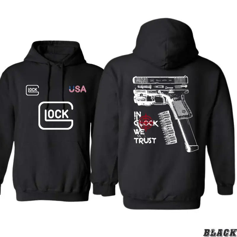Lock USA 2 Side Glock We Trust Sarcastic Classic - Adult & Kids T-Shirts, Sweatshirts & Hoodies apparel design preview 1