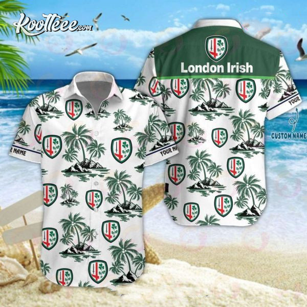London Irish Premiership Rugby Hawaiian - Adult & Kids T-Shirts, Sweatshirts & Hoodies apparel design preview 1