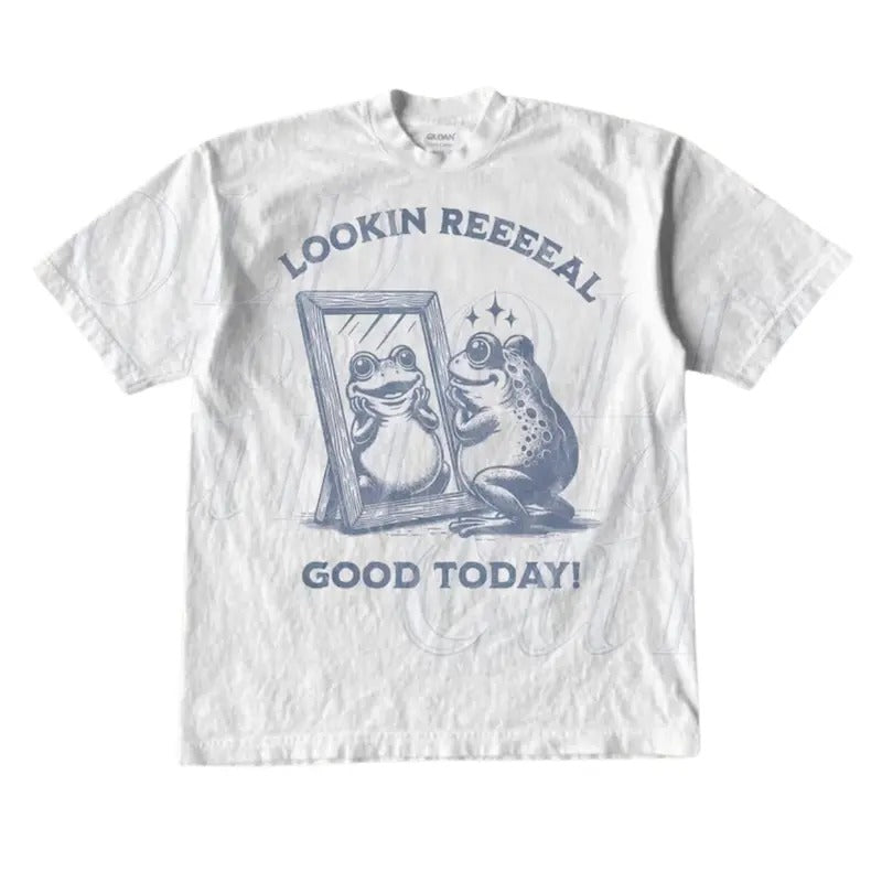 Looking Real Good Today Vintage Frog Retro Funny 90s - Adult & Kids T-Shirts, Sweatshirts & Hoodies apparel design preview 1